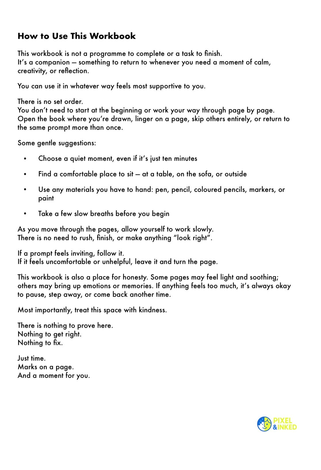 The Mindful Art Project – A Gentle Mindful Art Workbook for Calm & Reflection (Digital Download PDF)